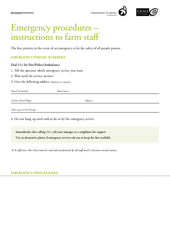 era farm trade emergency response plan template